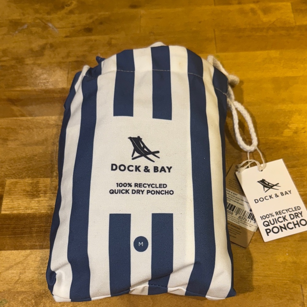 Dock & Bay Blue and White Quick Dry Poncho